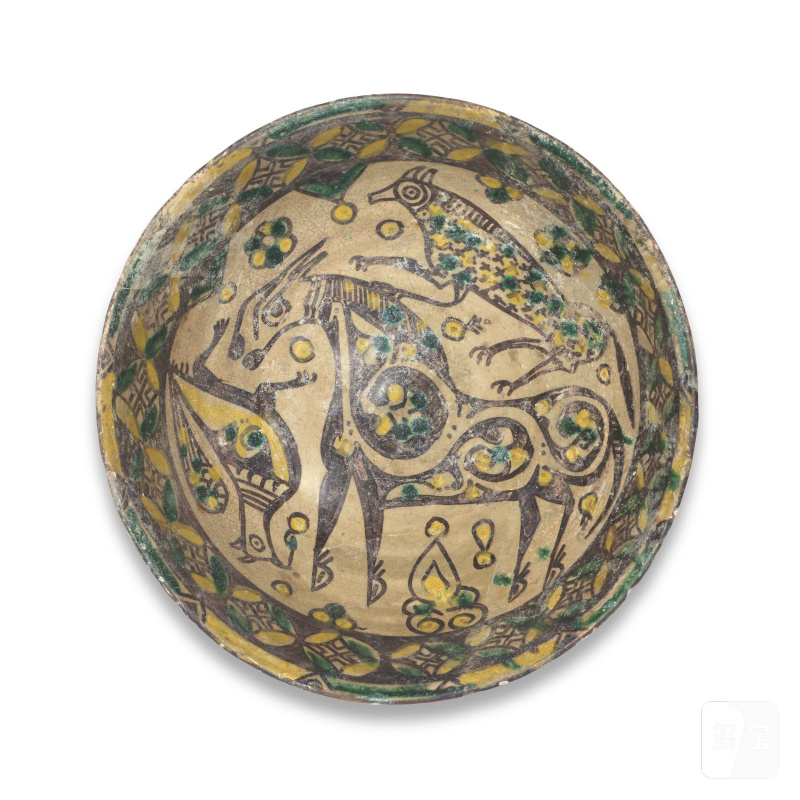 A Nishapur buffware pottery bowl